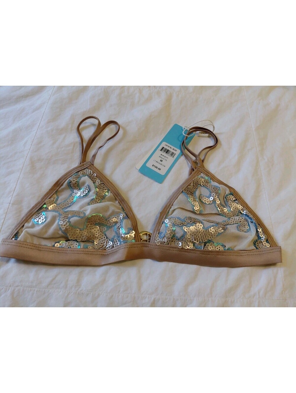 NWT Beach Bunny Crystal Seas Bralette Size M Multicolor #250